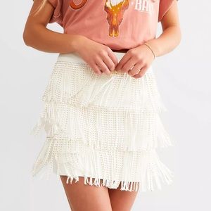 Blue B Studded Fringe Mini Skirt NWT